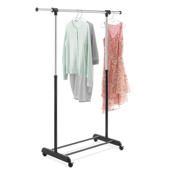 WHITMOR • Adjustable Rolling Clothes Organizer Chrome Garment Rack Display - Picture 2 of 5
